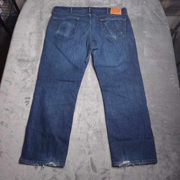 Levis 559 Mens Relaxed Straight Fit Jeans 40 Medium Wash Distressed - Picture 3 of 9